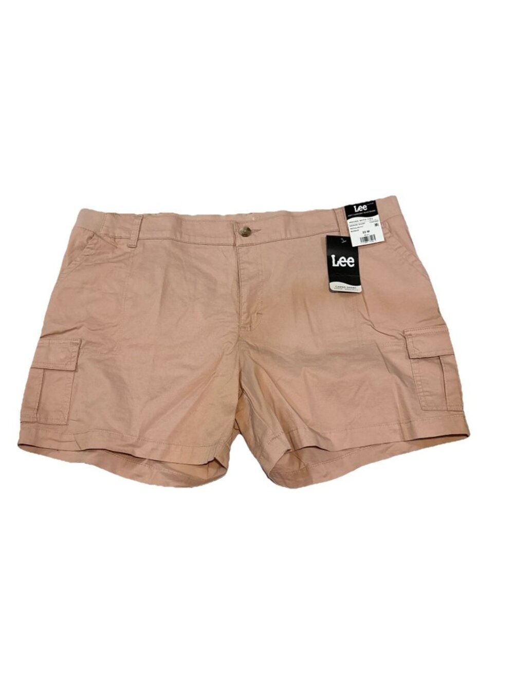 New Lee Womens Cargo Shorts 22 M Pink Ultra Soft Waistband Stretch Hiking Casual